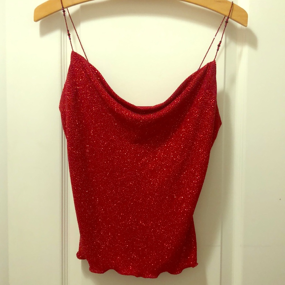 Valentine red top by “Cache”